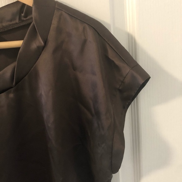 CHICOS dark brown short sleeve top size 12 - Picture 4 of 8